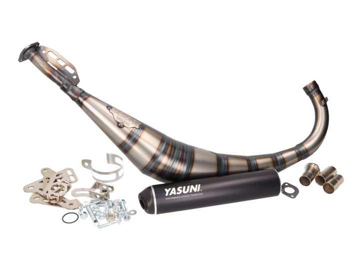 Auspuff Yasuni R2 MAX schwarz für Offroad, SM, Minarelli AM, Derbi D50B0, EBE
