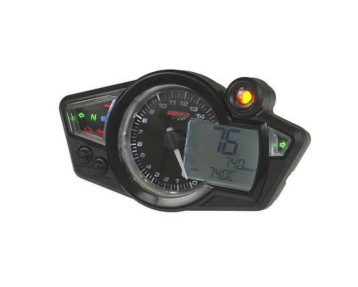 KOSO Tacho Tachometer "GP Style" RX1N Drehzahlmesser schwarz mit weißer beleuchtung
