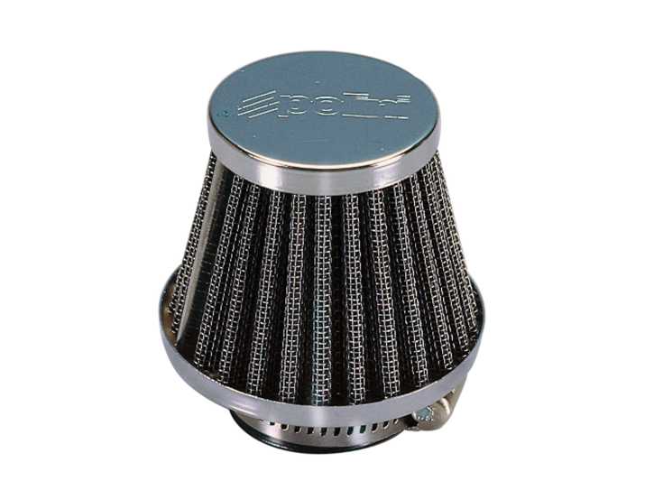 Luftfilter Polini Metal Air Filter 35mm gerade Chrom