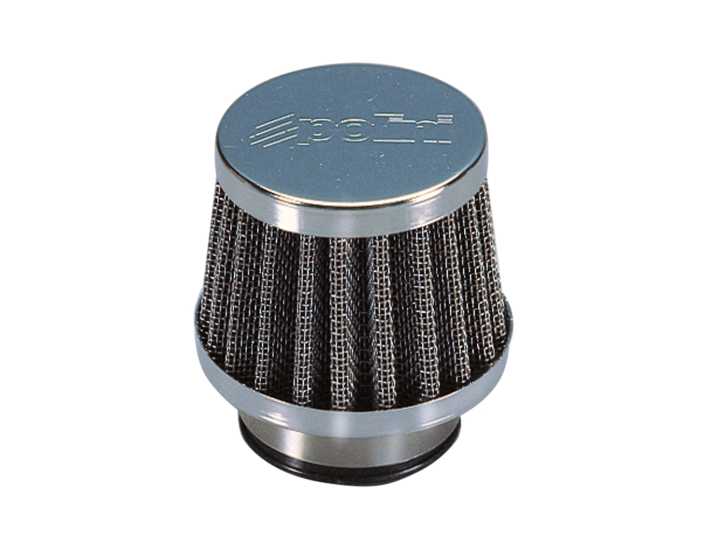 Luftfilter Polini Metal Air Filter klein 35mm gerade Chrom