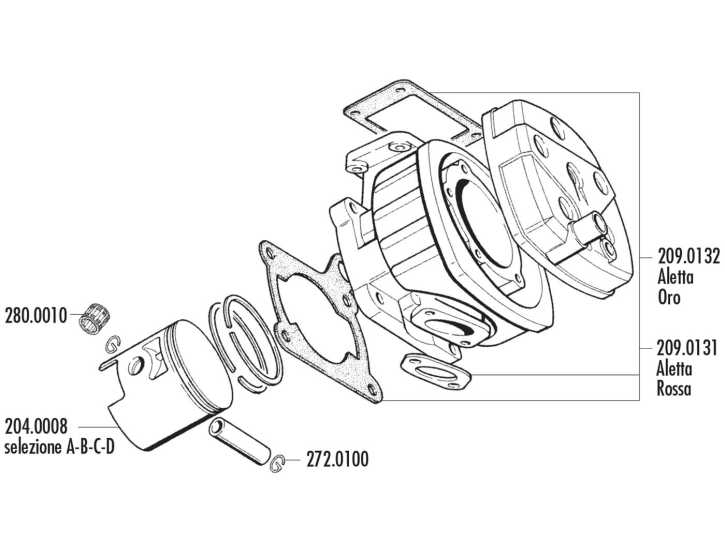 Kolben Satz Polini 165ccm 64mm (B) für Cagiva 125 2T LC