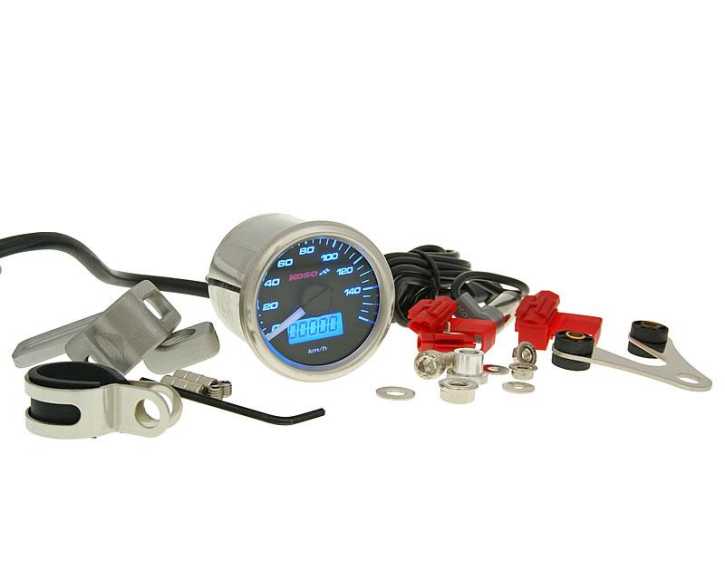 Koso Tacho Tachometer D48 GP Style (max. 160 km/h + mph, Tankuhr, uvm.)
