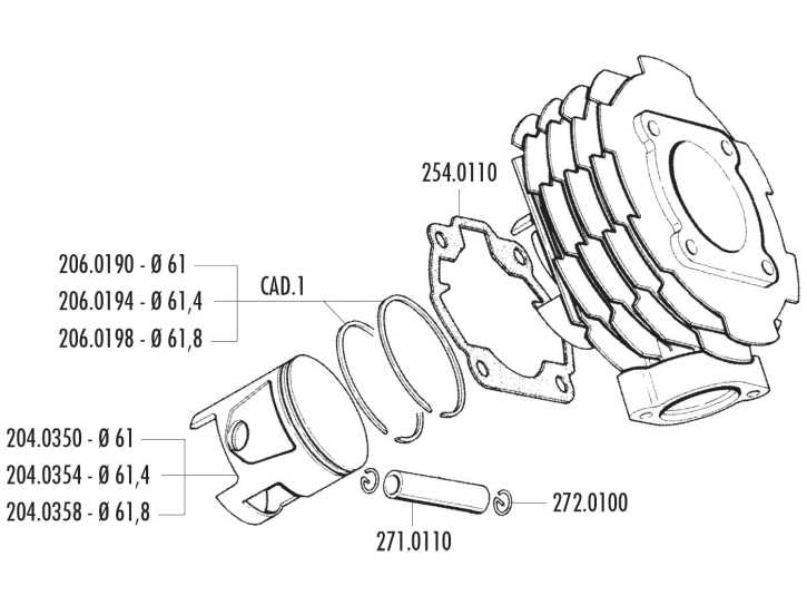 Kolbenring Polini 61x1,5mm für Vespa T5 125 Classic