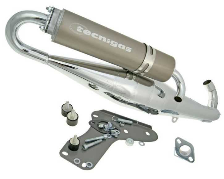 Auspuff Tecnigas RS II Chrom für Aprilia Gilera Italjet Piaggio 125-180ccm 2T
