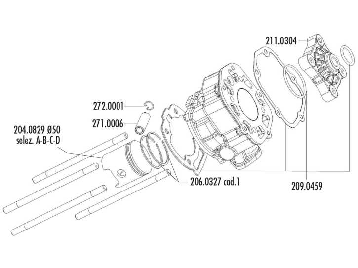 Zylinder Dichtungssatz Polini Racing 80ccm für Piaggio / Derbi Motor D50B0