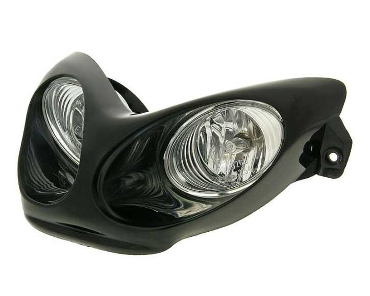 Scheinwerfer Doppeloptik Halogen H3 schwarz für Yamaha Aerox, MBK Nitro