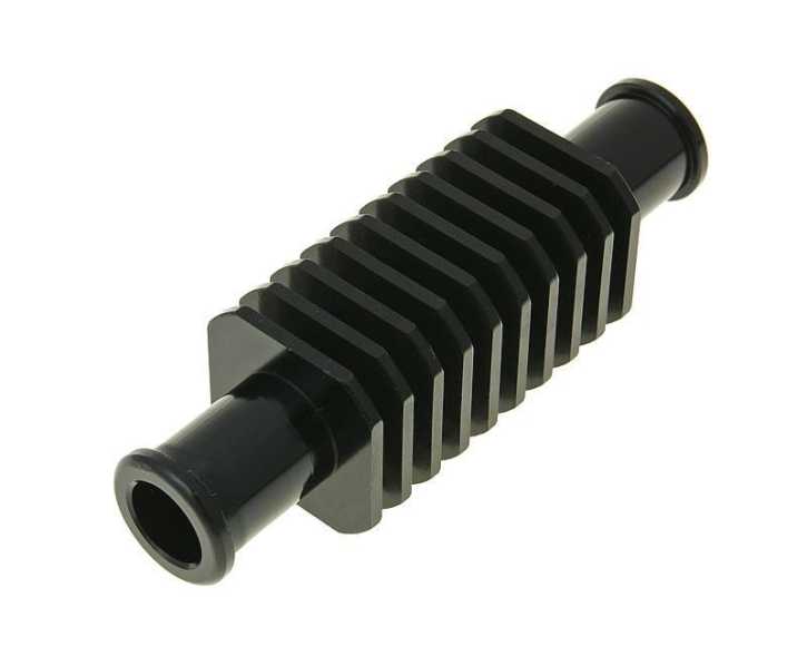 Durchlaufkühler / Minikühler Aluminium schwarz (30x103mm) 17mm Schlauchanschluss