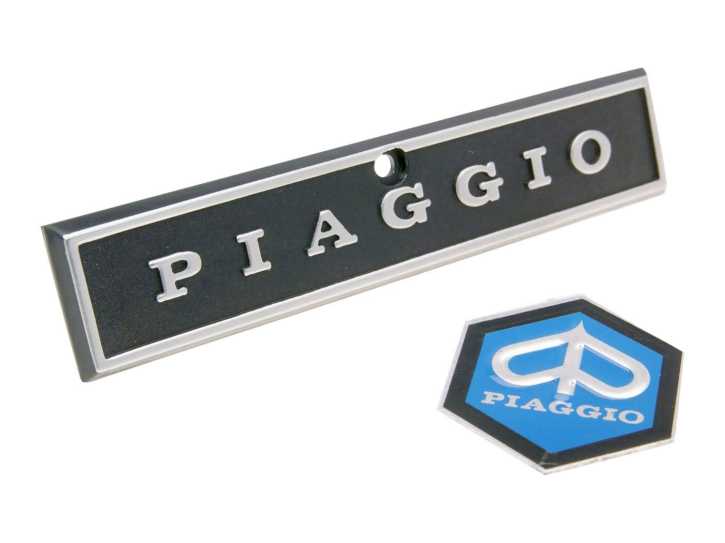 Emblem und Schriftzug Piaggio für Kaskade für Vespa PX, PE 80, 125, 200