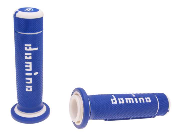 Griffe Satz Domino A180 ATV Daumengas 22/22mm blau-weiß