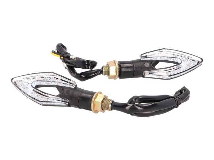 Blinker Set M10 LED schwarz Mini, kurz