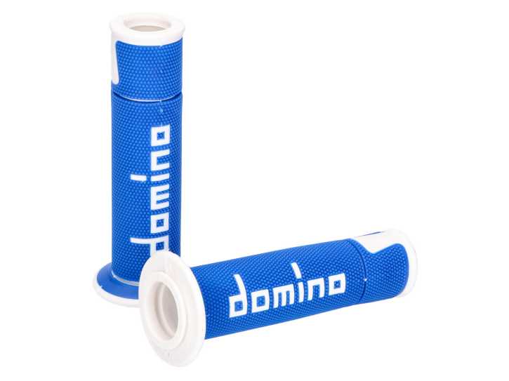 Griffe Satz Domino A450 On-Road Racing blau / weiß mit offenen Enden