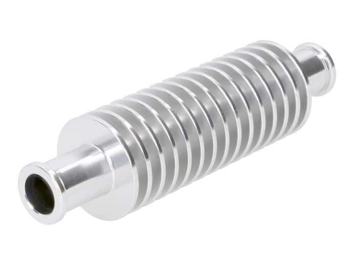 Durchlaufkühler / Minikühler Aluminium silber rund (133mm) 17mm Schlauchanschluss