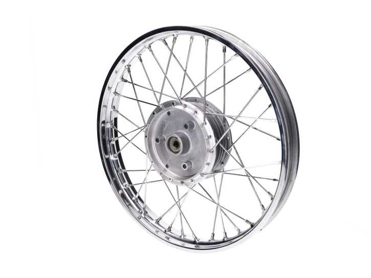 Speichenrad 1,60 x 16 Zoll Stahl verchromt für Simson KR51/1, KR51/2 Schwalbe, S50, S51, S53, S70, S83, SR4-1 Spatz, SR4-2 Star, SR4-3 Sperber, SR4-4 Habicht, Duo