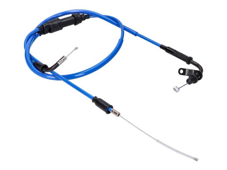 Gaszug komplett Doppler PTFE blau für Rieju MRT, MRX, SMX, RRX, Tango, RS3