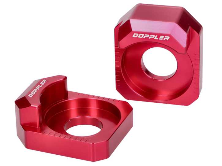 Kettenspanner Gleitstück Set Doppler rot für Beta RR (mit Stahlschwinge)