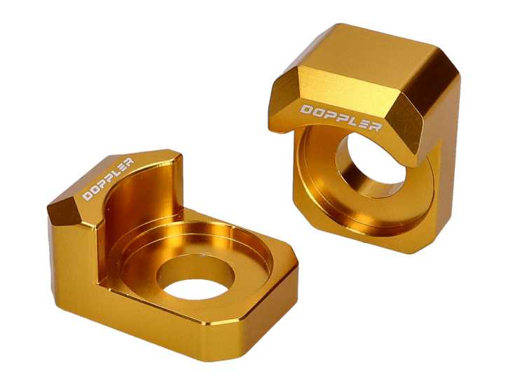 Kettenspanner Gleitstück Set Doppler gold für Rieju MRT 18-, Peugeot XPS, XP7