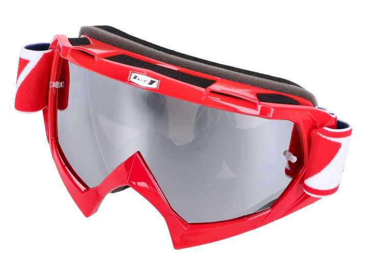 MX-Brille LUC1 Team weiß / rot - Iridium Chrom