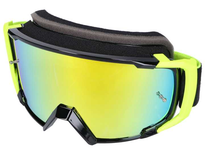 MX-Brille S-Line Scrub schwarz / fluo-gelb - Iridium grün