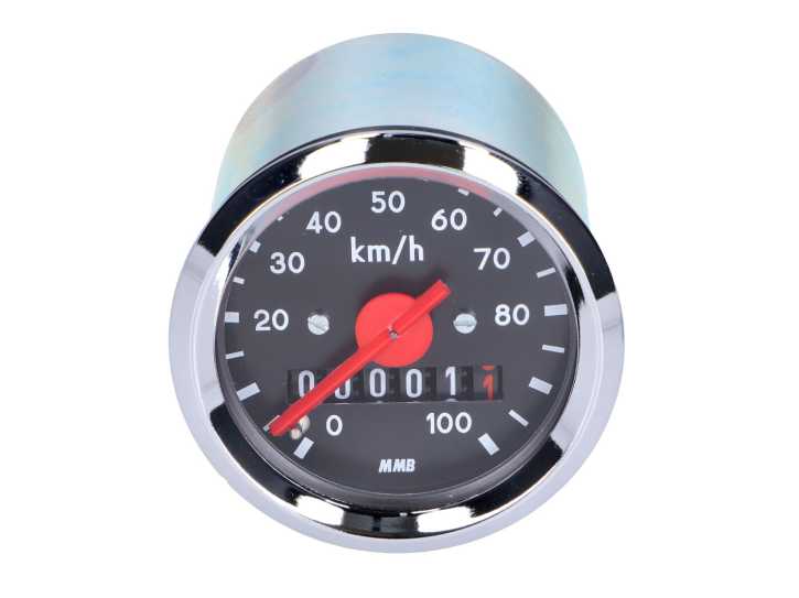 Tachometer 100km/h 48mm schwarz für Simson, Herkules