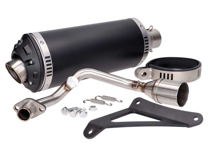 Auspuff Power1 Aluminium schwarz für Vespa Primavera, Sprint, Zip 4T 50 Euro4 18-