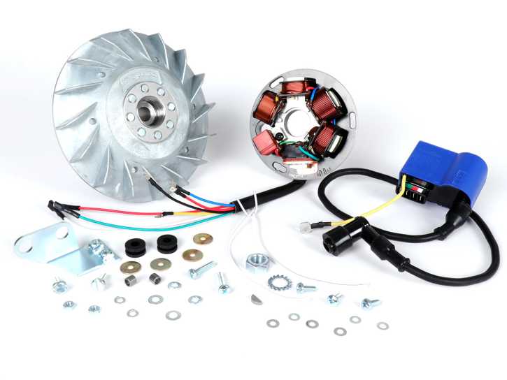 Zündung-Set BGM PRO 12V Touring elektronisch Vespa P80X, P125X, P200E (1977-1983, Modelle mit Blinker, Spannungsregler und Batterie) P80X, PX80E (V8X1T), P125X (VNX1T 82433-), PX125E (VNX2T), P150X/PX150E (VLX1T), P150S (VBX1T), P200E (VSX1T)