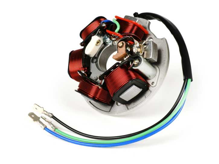 Zündung BGM Original Grundplatte (Kontaktzündung, 3 Kabel, 12V) Vespa 50 N (D), 50 L (D), 50 R (D), 50 Special (V5A2T (D), V5B3T (D)), 50 SS (D), 50S, 50 SR, 90 SS, PV 125 (VMA1T)