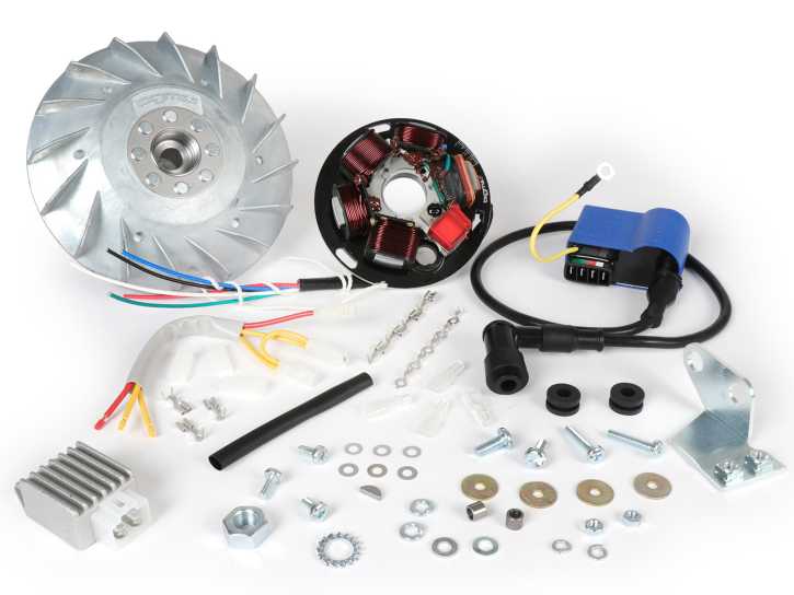 Zündung-Set BGM PRO 12V Touring elektronisch Vespa P125X/P200E (1977-1983, Modelle mit Blinker, Spannungsregler, ohne Batterie) P125X (VNX1T), P150X (VLX1T), P200E (VSX1T)