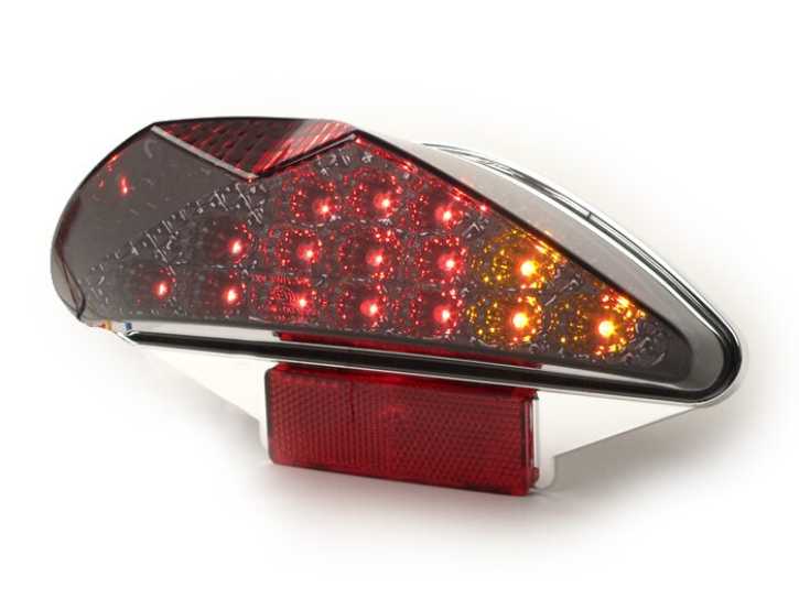 Rücklicht BGM Original Klarglas 15 LED mit Blinkerfunktion MBK Nitro (YQ50/L, 2-Takt), Yamaha Aerox (YQ50/L, 2-Takt) schwarz