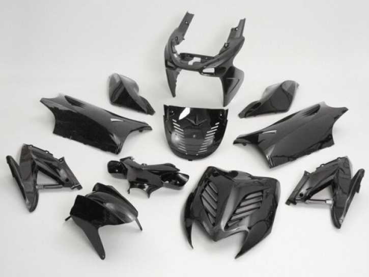 Verkleidungskit 11-teilig schwarz metallic für Yamaha Aerox, MBK Nitro 50ccm, 100ccm 2-Takt