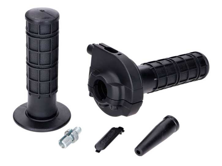 Gasgriff Set Domino Kurzhub 2,3° schwarz Aluminium für 22mm Lenker - universal