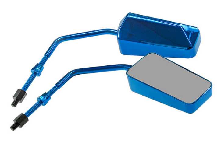 Spiegel STR8 F1-Style M8 Gewinde inkl. Adapter Linksgewinde universal Blau