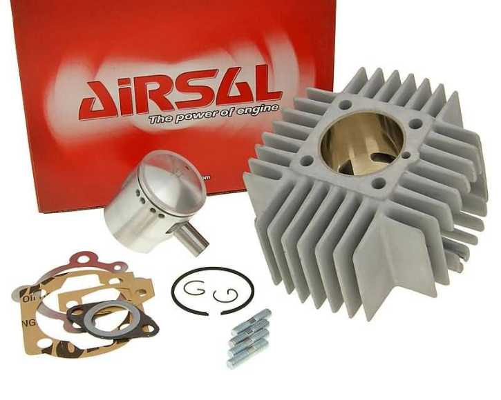 Zylinderkit Airsal Racing 68,4ccm 45mm für Puch Automatik, X30 mit kurzen Kühlrippen