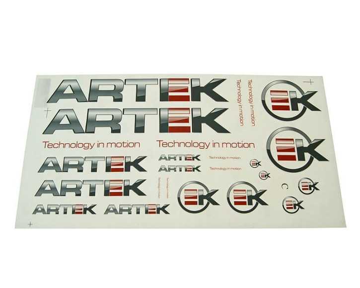 Aufklebersatz ARTEK grau-rot 44x23cm