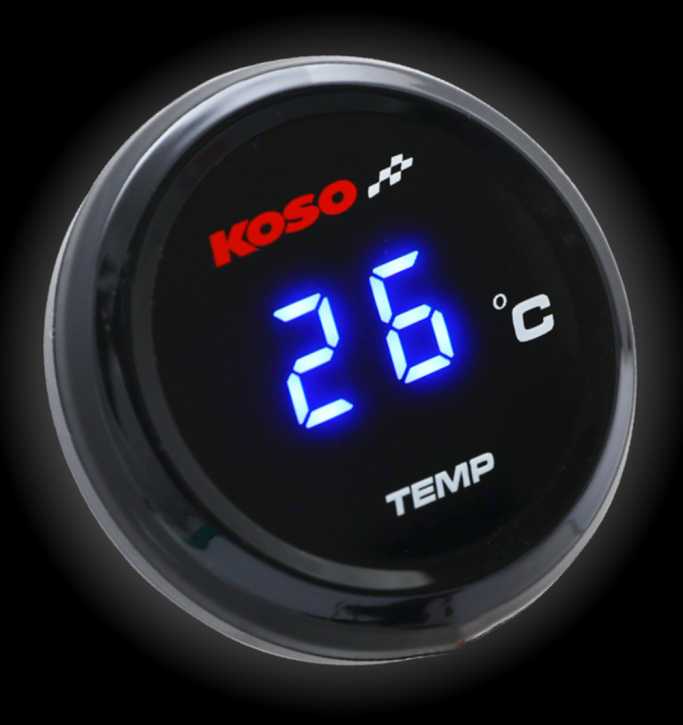 Koso Thermometer Temperaturanzeige Coin blau Universal