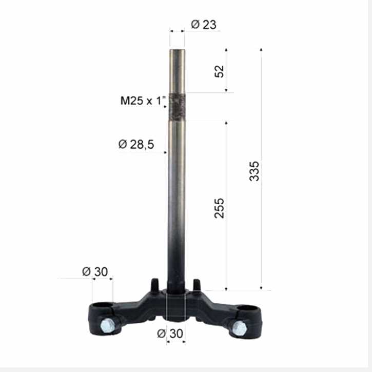 Gabelbrücke T Stück für Yamaha Aerox MBK Nitro mit 30mm Standrohr ab 2003 bis 2012