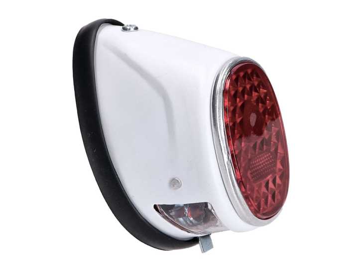 Rücklicht Mofa oval weiß universal für Puch MS, MV, Maxi, Kreidler, Zündapp