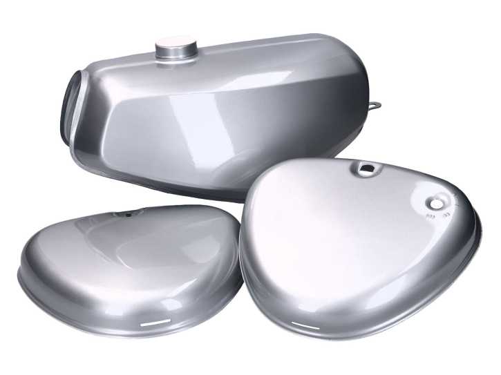 Benzintank und Seitendeckel Set silber metallic für Simson S50, S51, S70