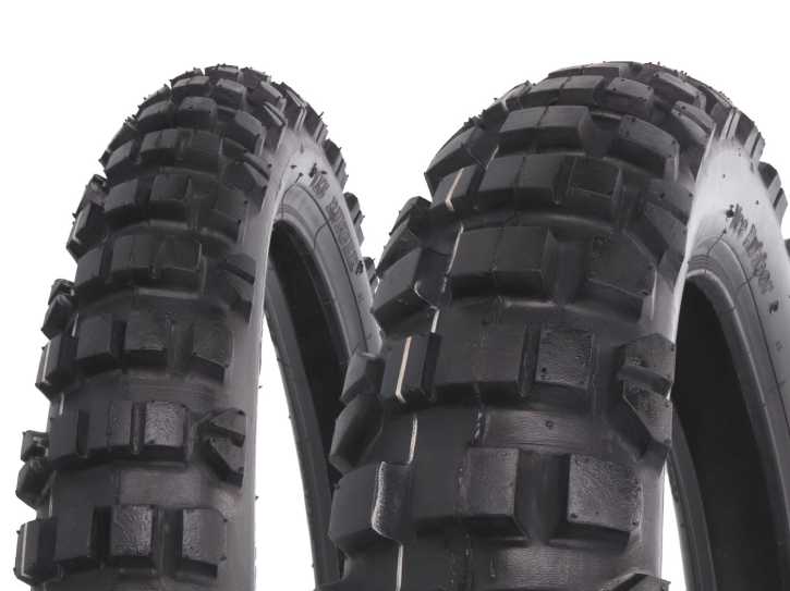 Reifen Set Vee Rubber VRM-122 80/90-21 & 110/80-18 TT Enduro für Derbi Senda R, Aprilia RX, Beta RR