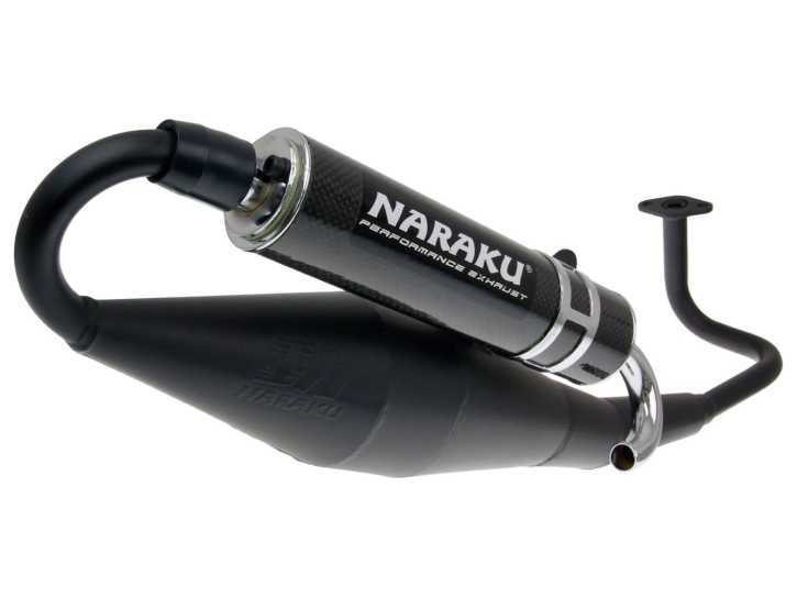Auspuff Naraku Crossover Schwarz Carbon für GY6 139QMB/QMA AGM, Kreidler, REX, Sachs, Znen