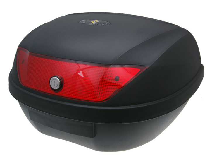 Top Case Koffer schwarz 51L Reflektor rot