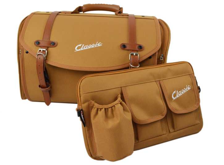 Taschenset Classic Nylon Koffer braun inkl. Tasche für Gepäckfac