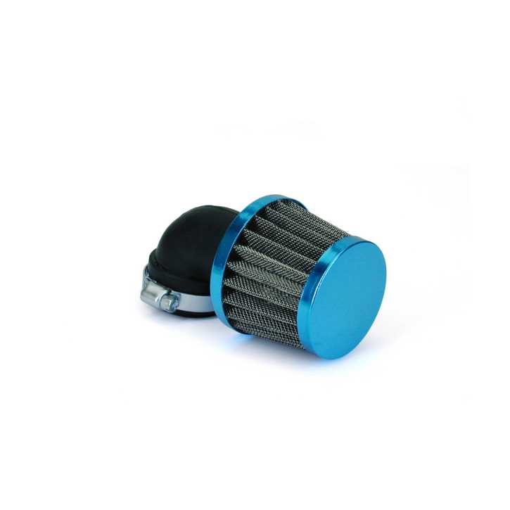 Luftfilter KN Small 90° 28-35mm blau-eloxiert