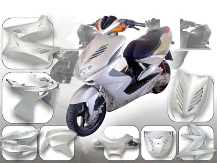 Verkleidungsset Verkleidung DMP Yamaha Aerox MBK Nitro Weiss Weiß 11 Teile white