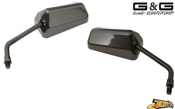 2x Carbon F1 Spiegel Kurzgewinde M10 MOTORRAD QUAD ROLLER