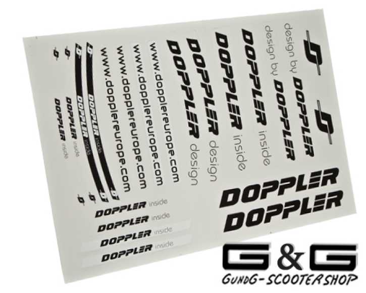 Aufkleberset Doppler 35x50cm Schwarz / Weiß