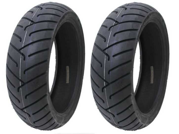 2x Reifen Satz  120/90-10 + 130/90-10 Deestone D805 Yamaha Bws MBK Booster tires