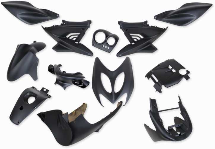 Verkleidungsset Verkleidung 12 Teilig Schwarz Matt für Yamaha Aerox MBK Nitro bis 2012
