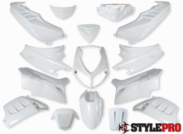 Verkleidungsset Weiß Metallic für Peugeot Speedfight 15 teilig
