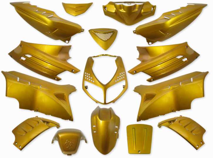 Verkleidungsset Gold Metallic für Peugeot Speedfight 15 teilig