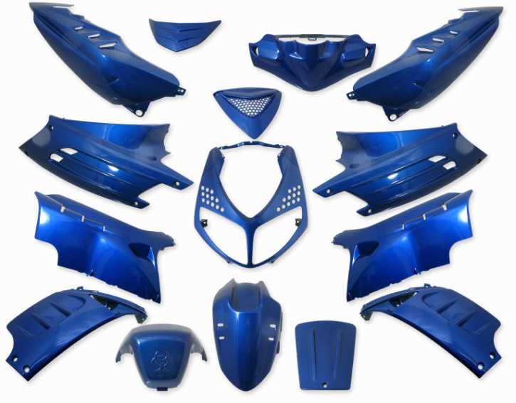 Verkleidungsset Blau Metallic für Peugeot Speedfight 15 teilig